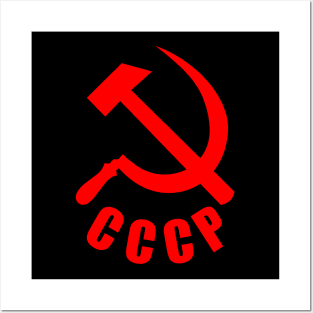 CCCP Hammer and Sickle red Posters and Art